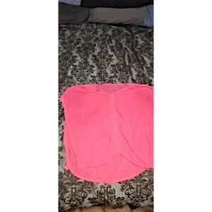 XL Pink Sheer Cover Up Top With Embroidered Sides